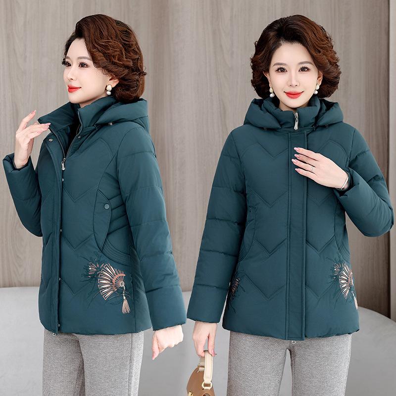 Yeni bol sıcak dolgulu ceket büyük beden yabancı tarz kaz tüyü dolgulu ceket moda orta yaşlı ve yaşlı kadınlar için dolgulu ceket