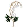 Versatile Floral Pearls Brooch 2 Color Options Lightweight Zinc Alloy For Various Outfits