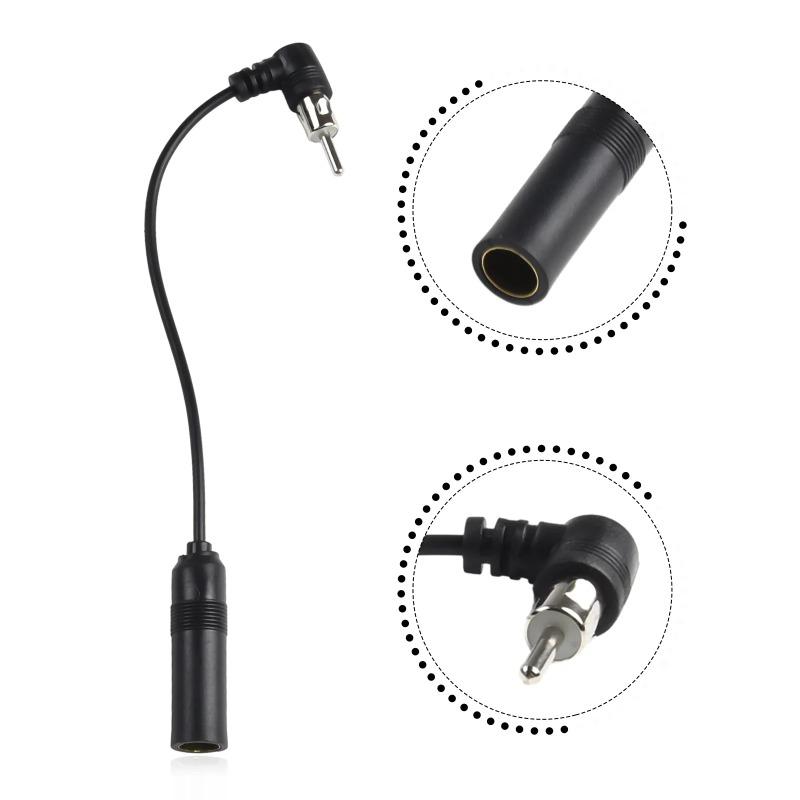 Male To Female Elbow Antenna Adapter Stereo Audio Vehicle AM/FM Radio Aerial Extension Cable for Car Stereo System