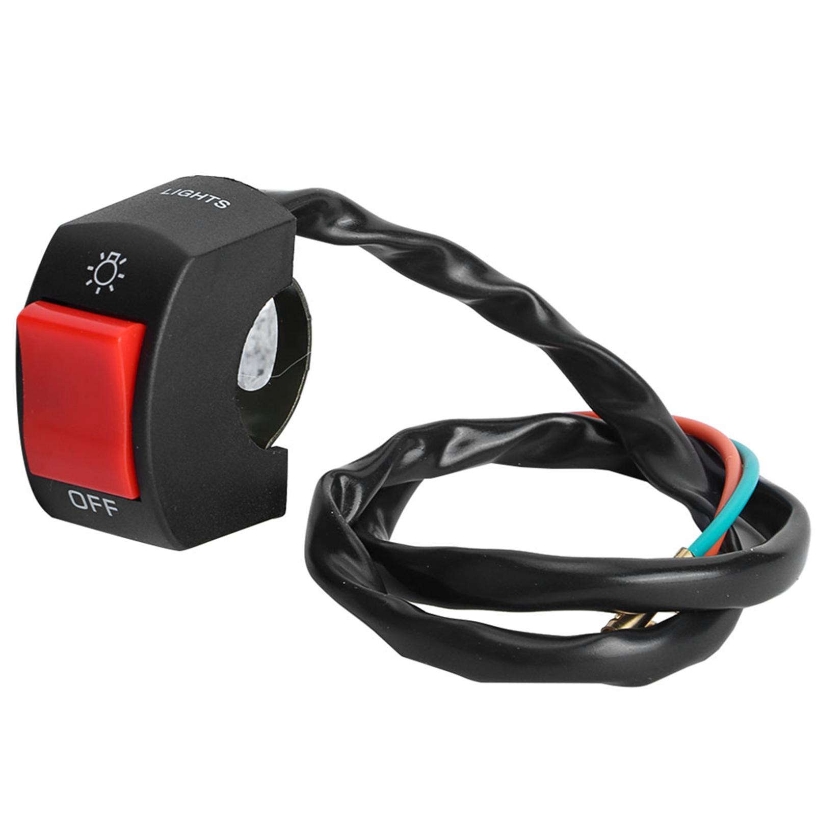 

Motorcycle 7 8inch Handlebar Mount LED Headlight On Off Switch with Red Button