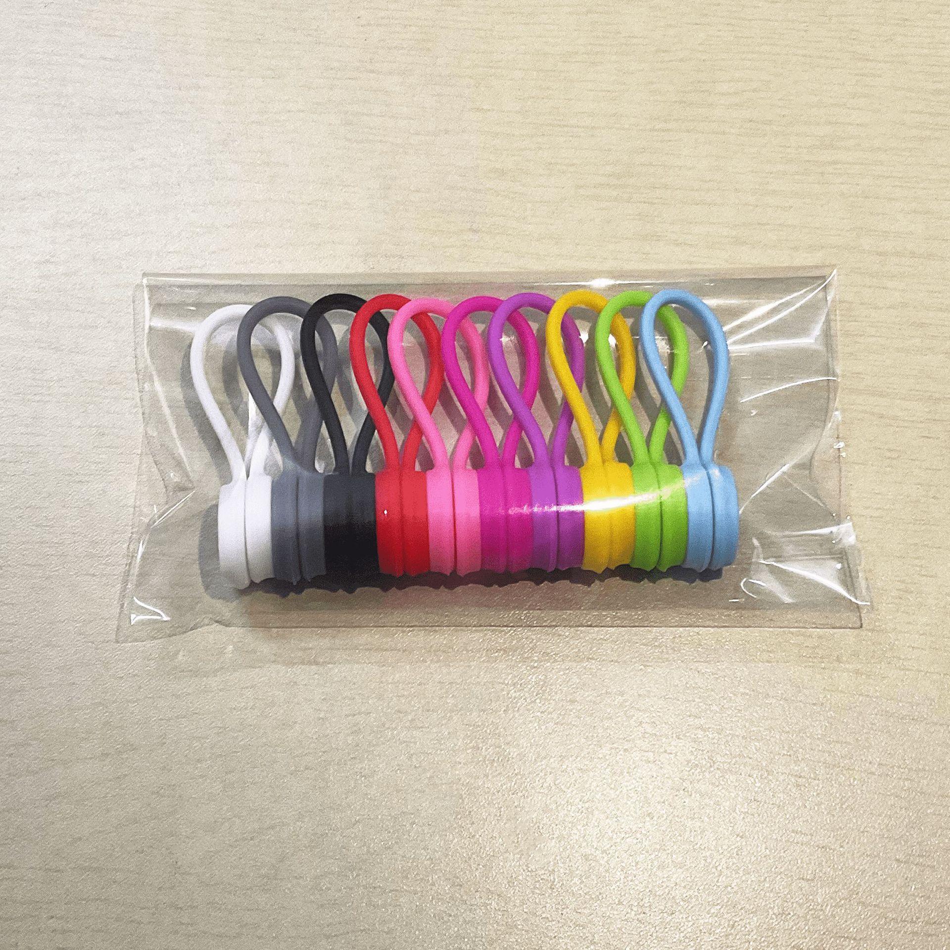 

10 шт. Магнітний органайзер для кабелів, органайзер для шнура навушників, силіконовий тримач для дроту (Випадковий колір) A