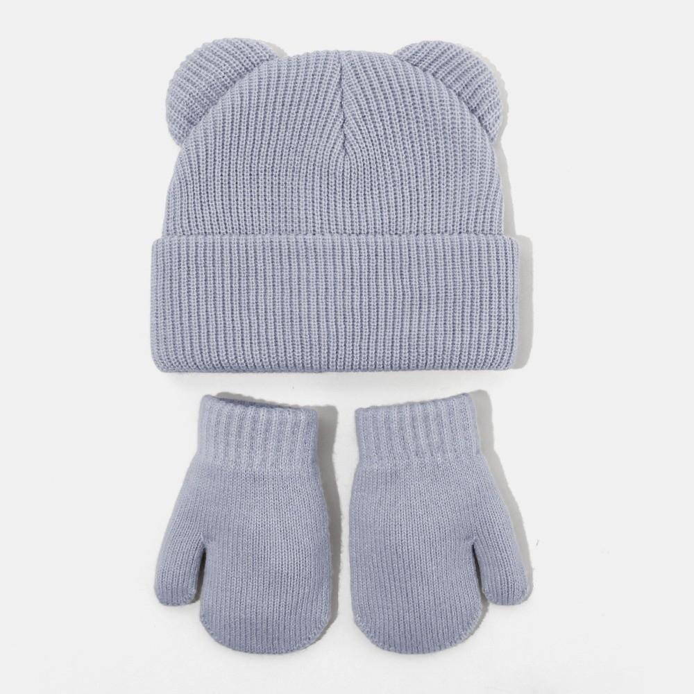 Winter Infant Beanie Cap Solid Color Kids Pullover Hats Cute Baby Knitted Hat Kids