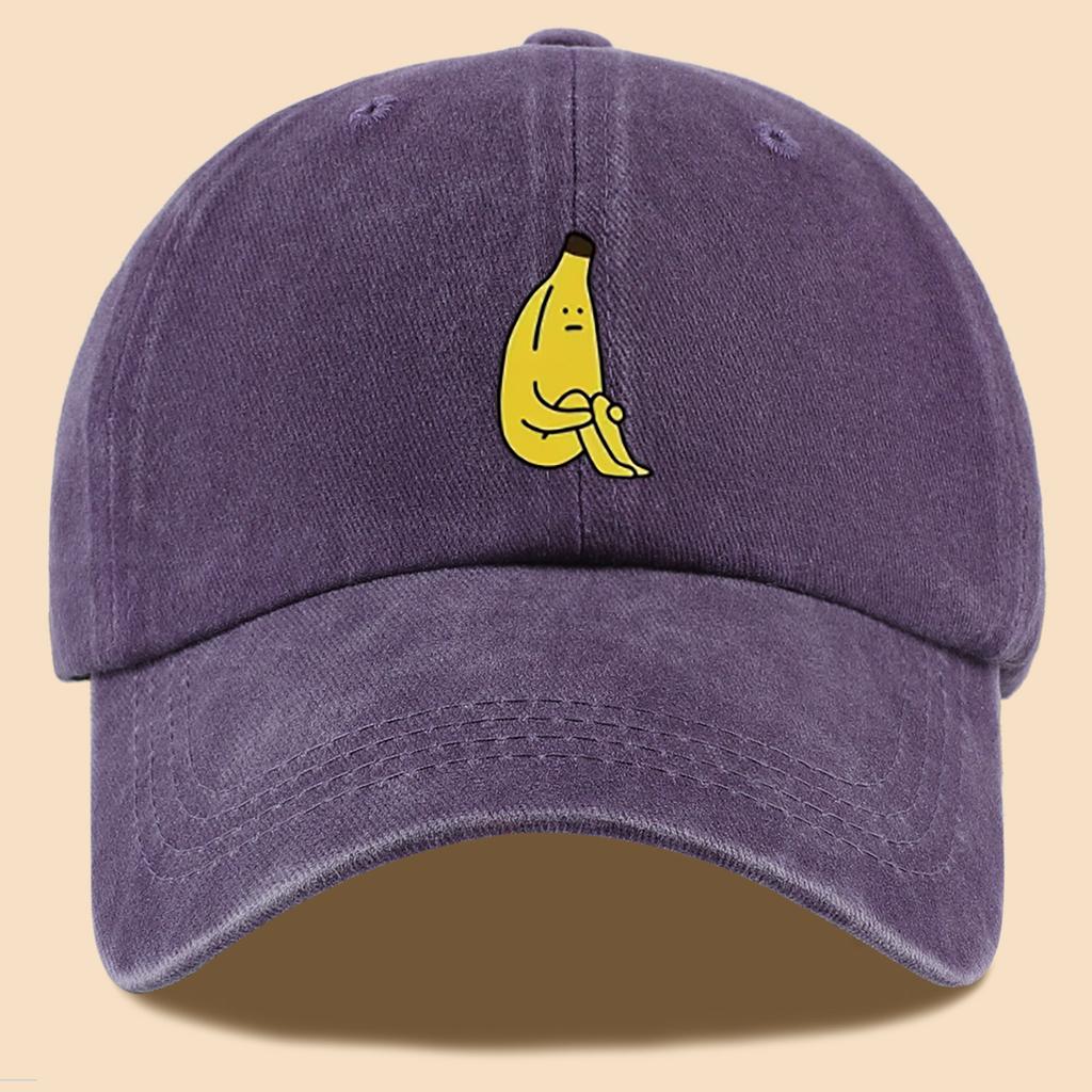 Banana Pattern Fun Printed Baseball Cap, Comfortable and Breathable Peaked Cap, Fashionable and Casual