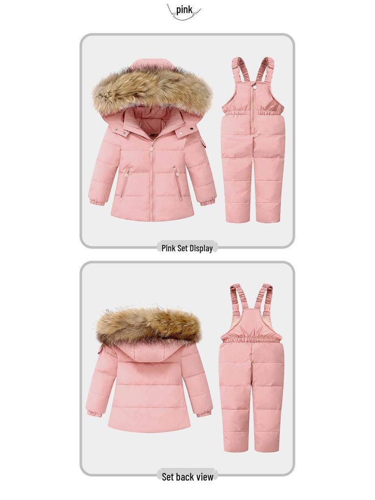 Children's Down Jacket Ski Suit Set for Toddlers Aged 1-6 