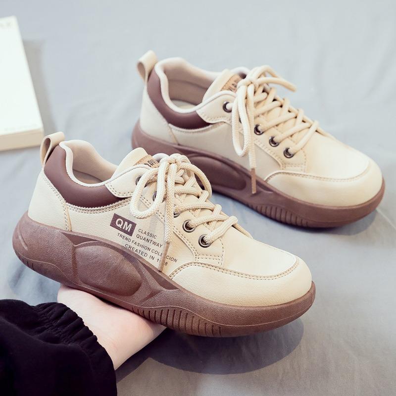 Spring Little White Shoes Women's Shoes New Thick-soled Heightening Board Shoes Soft Sole