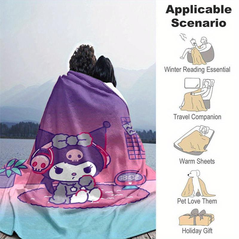 1pc. Cute Cartoon Character Print Blanket - Perfect for Home, Office, Outdoor Use, Gift Idea, Suitable for All