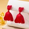 Elegant French Floral Clip-On Earrings: Retro Hong Kong Style, No Piercing Needed