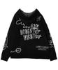 WEGO Jacquard Graphic Knit Zip Size Street Perfect Gift for and Winter Men's Hoodie, M, Black, Casual, Style, Spring, Autumn,