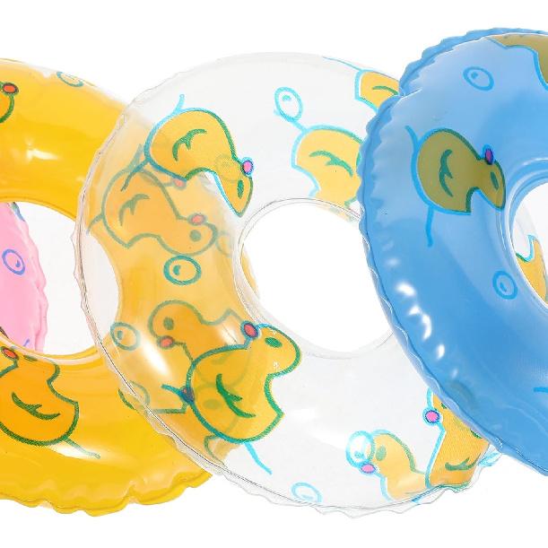 Gadpiparty 5Pcs Mini Swim Rings for Dollhouse - Inflatable Pool Float for Kids Dolls - Baby Pool Toys