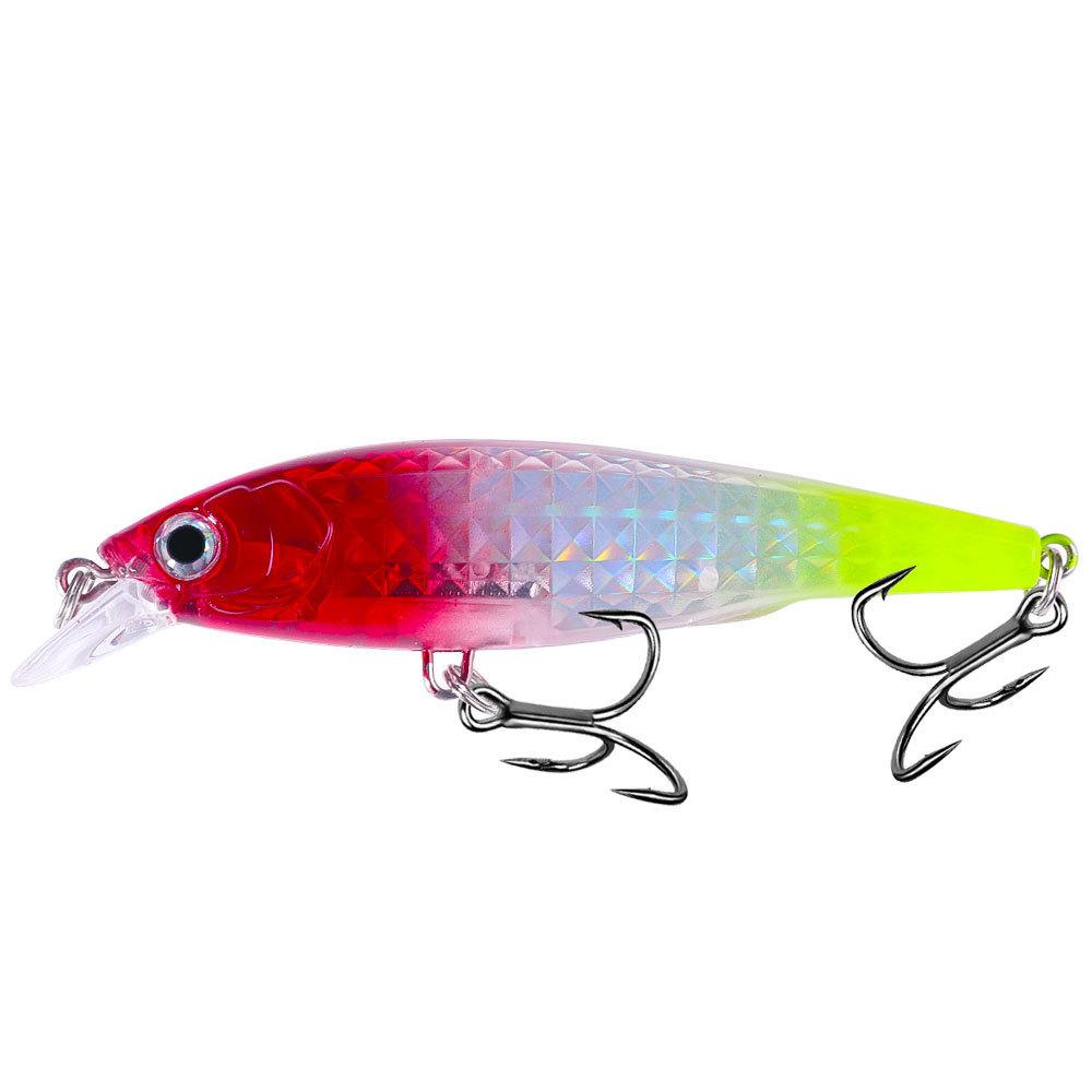 9CM 10G 6No. Hook Minnow Lua Bait Set Floating Water Fake Bait Long Casting Noise Model Wild Fishing Freshwater Red Tail Special