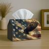 1pc Patriotic Americana Classic Tissue Box Featuring a Bald Eagle And Flag, Measuring 17.02*25.91 Cm, Perfect for The Kitchen, Living Room, Bedroom, O