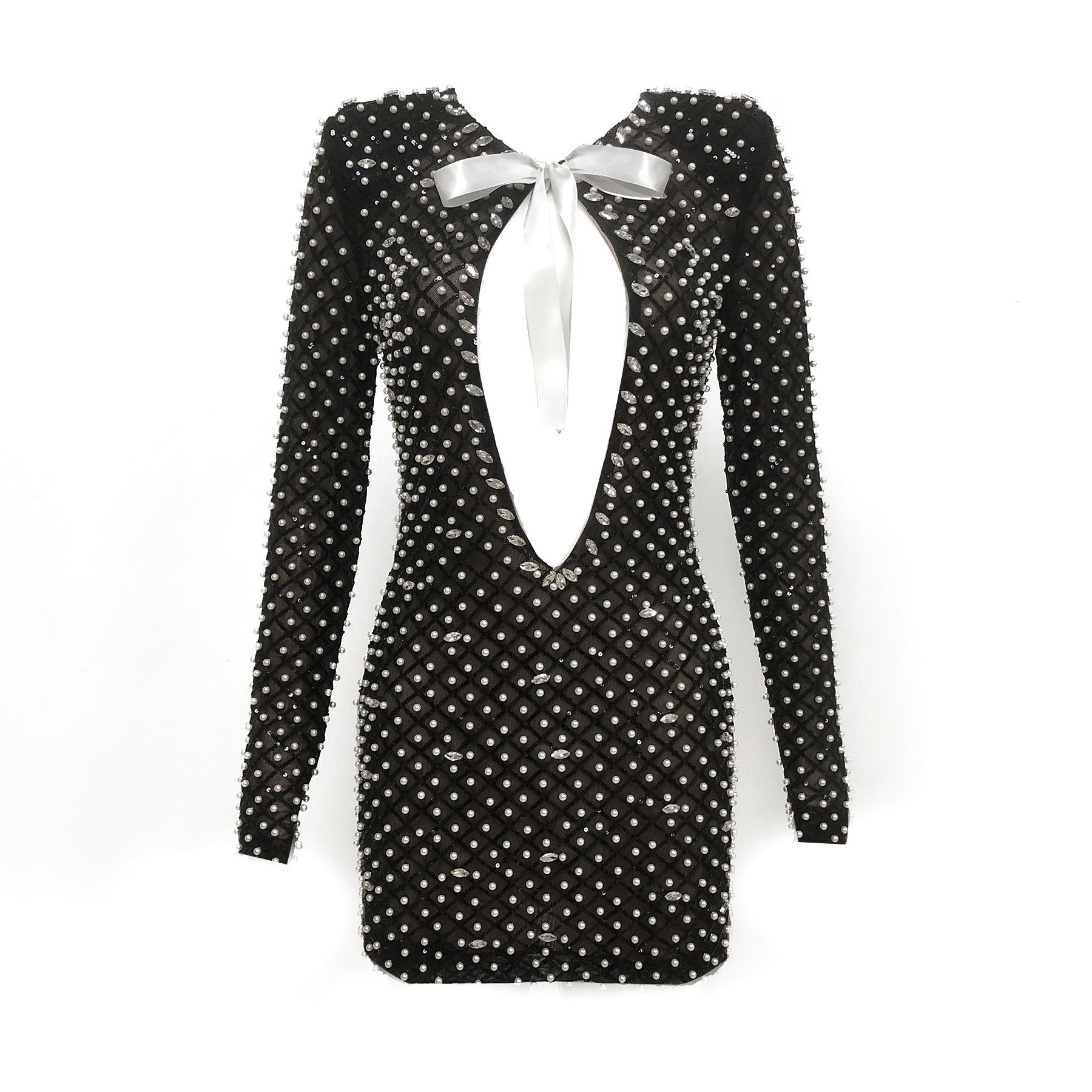 

Мода осени 2024 года: Сексуальная короткая юбка-труба с жемчужными вставками, стиль знаменитостей Large чёрный