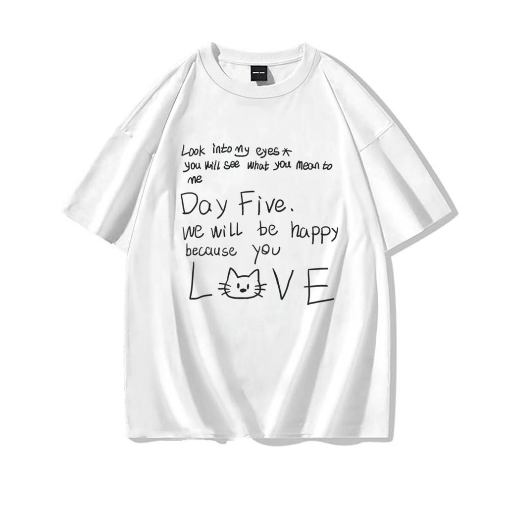 Funny Love Quote Cat Unisexs TShirt Casual Top for Cat Lovers Cotton Harajuku Trend Girls Short Sleeve Tee Hip Hop T Shirt