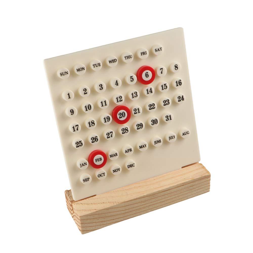 Holzbasis Holzschreibtischkalender Handgefertigter Acryl-Datumsplaner Acryl-DIY-Kalender Schreibtisch