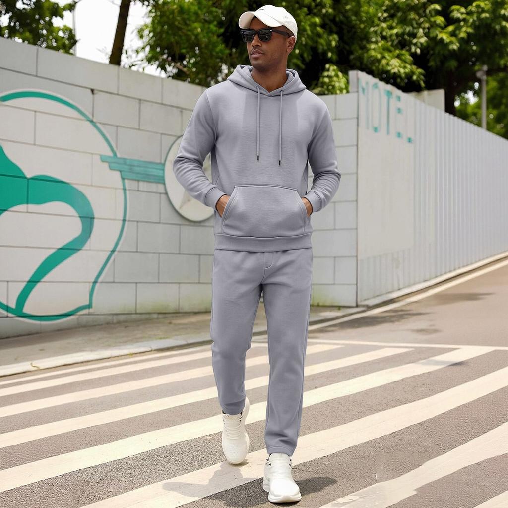 Men's Plus Size Oversized Hoodie and Sweatpants 2 Piece Set Casual Outfit