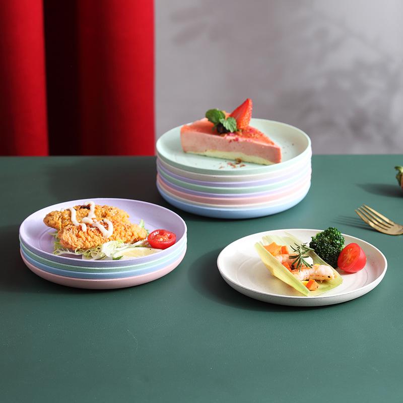 Set di 6 piatti in paglia di grano da 15 cm: Piatti per ossa, torte, caramelle, verdura, frutta, ravioli per uso domestico o da ristorante.