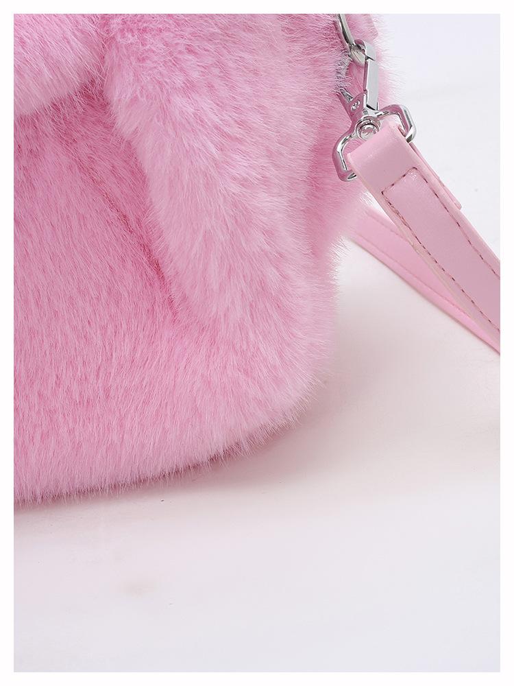 Herbst/Winter 2025 Vielseitige Plüsch-Crossbody-Bucket-Bag