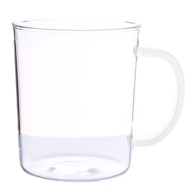 Otsuka Glass Craft Glass Coffee with Heat-Resistant Mug, 320ml, Handle, White, 49T519WH-1P