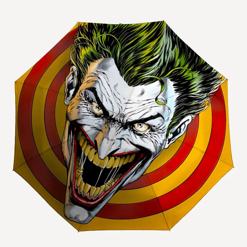 

1pc Joker Clown 8-Ribs Sturdy Frame, Automatic Open/Close, Durable & Colorful Ideal for Beach, Travel, And All Seasons, 10129