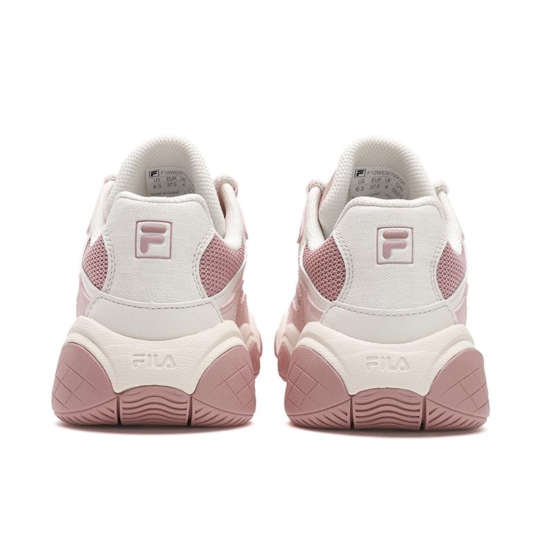 New FILA Cushioning, Abrasion Resistant, Breathable, Lightweight Low Top Casual Shoes Women's White Pink F12W532150FGR