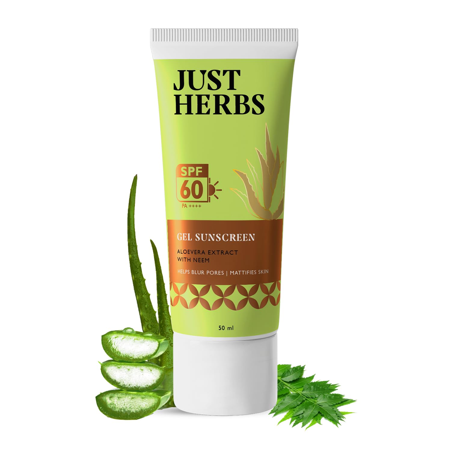 

Гель-солнцезащитное Just Herbs | SPF 60 PA++++ | Широкий спектр защиты от UVA/B и синего света | Не оставляет белых следов | Скрывает поры и матирует кожу | Ним и А