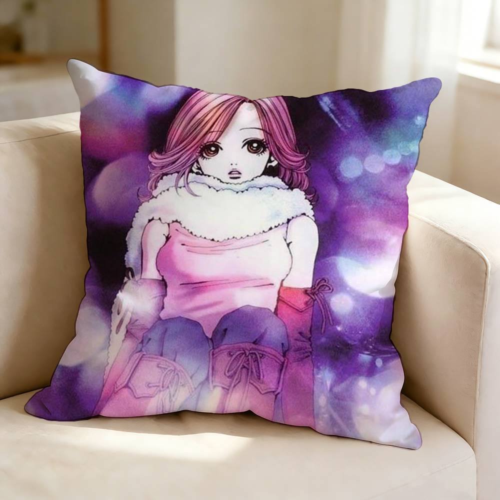Anime N-Nana K-Komatsu H-Hachi Pillow Case Square Double-Sided Sofa Cushion Cover Bedroom Bedside Pillow