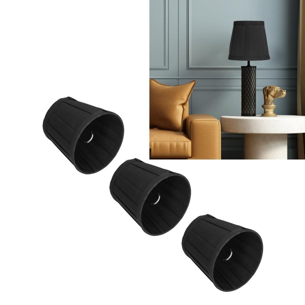 

3PCS Clip On Design Lamp Cover Fabric Small Lamp Shades Modern Chandelier Lamp Shades Wall Lamp чорний