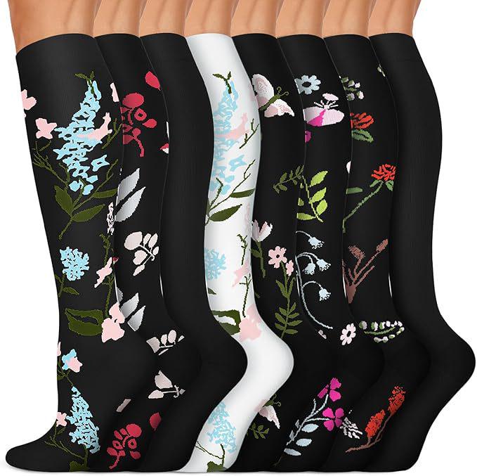 Compression Knee-high Socks Set for Running and Sports - Graduated Support, Multiple Pairs (3/4/6/8)