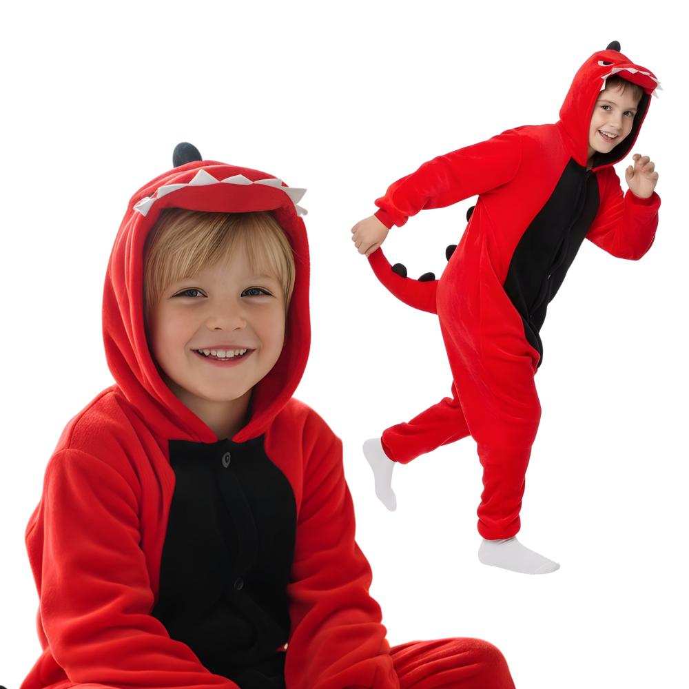 Piżama Onesie Kigurumi Kostium Przebranie Dinozaur Dzieci 115-125Cm