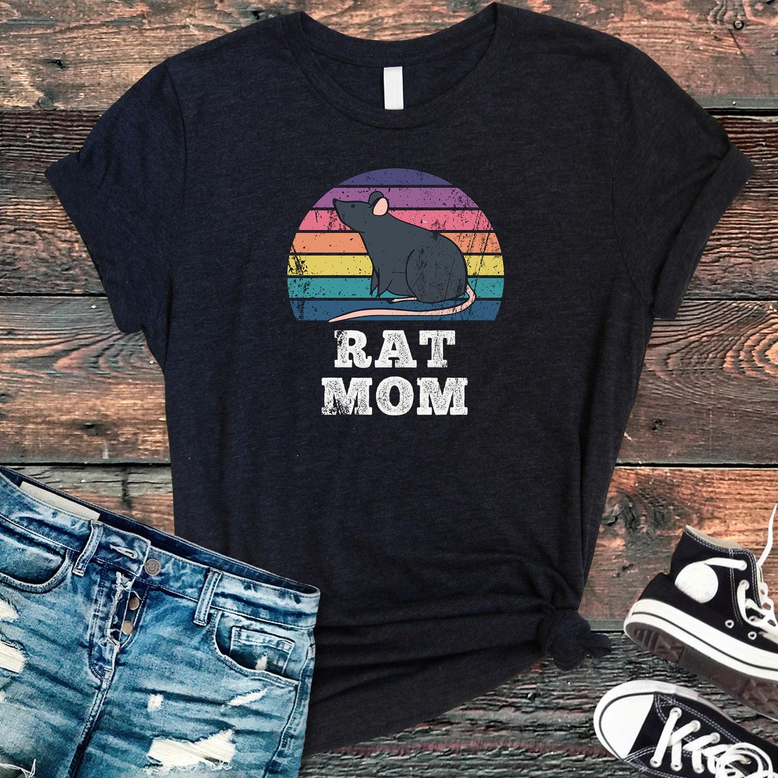 Rat Lover T-Shirt - Pet Rat - Rat Mom Shirt - Retro Funny Fancy Rat Owner XL