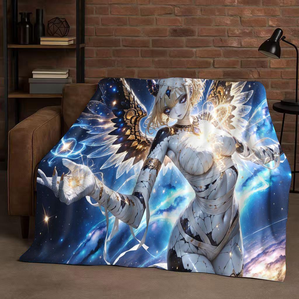 3D Gothic Dark Sexy Girls Cartoon Anime Characters Flannel Blanket,Soft Plush Throw for Home Bedroom Bed Sofa Cover Trave Gift