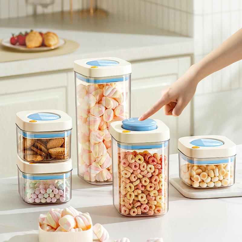 Vacuum Sealed Food Storage Containers | Transparent Airtight Kitchen Jars Rice/Coffee/Flour | BPA-Free Plastic Fresh-Keeping Box