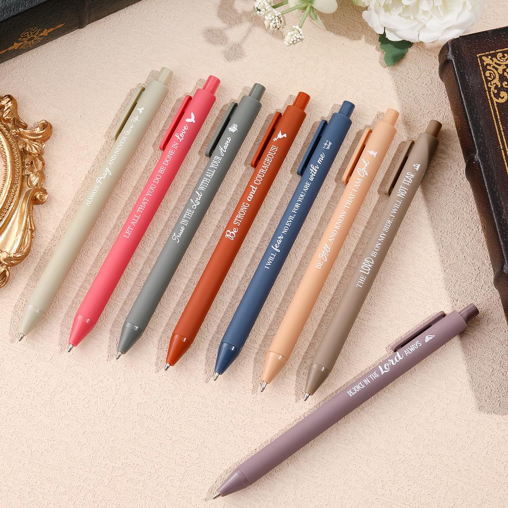 32 Pcs Christian Bible Verse Retractable Ballpoint Pens, Small Black Ink Inspirational Gift Pens for Office and School