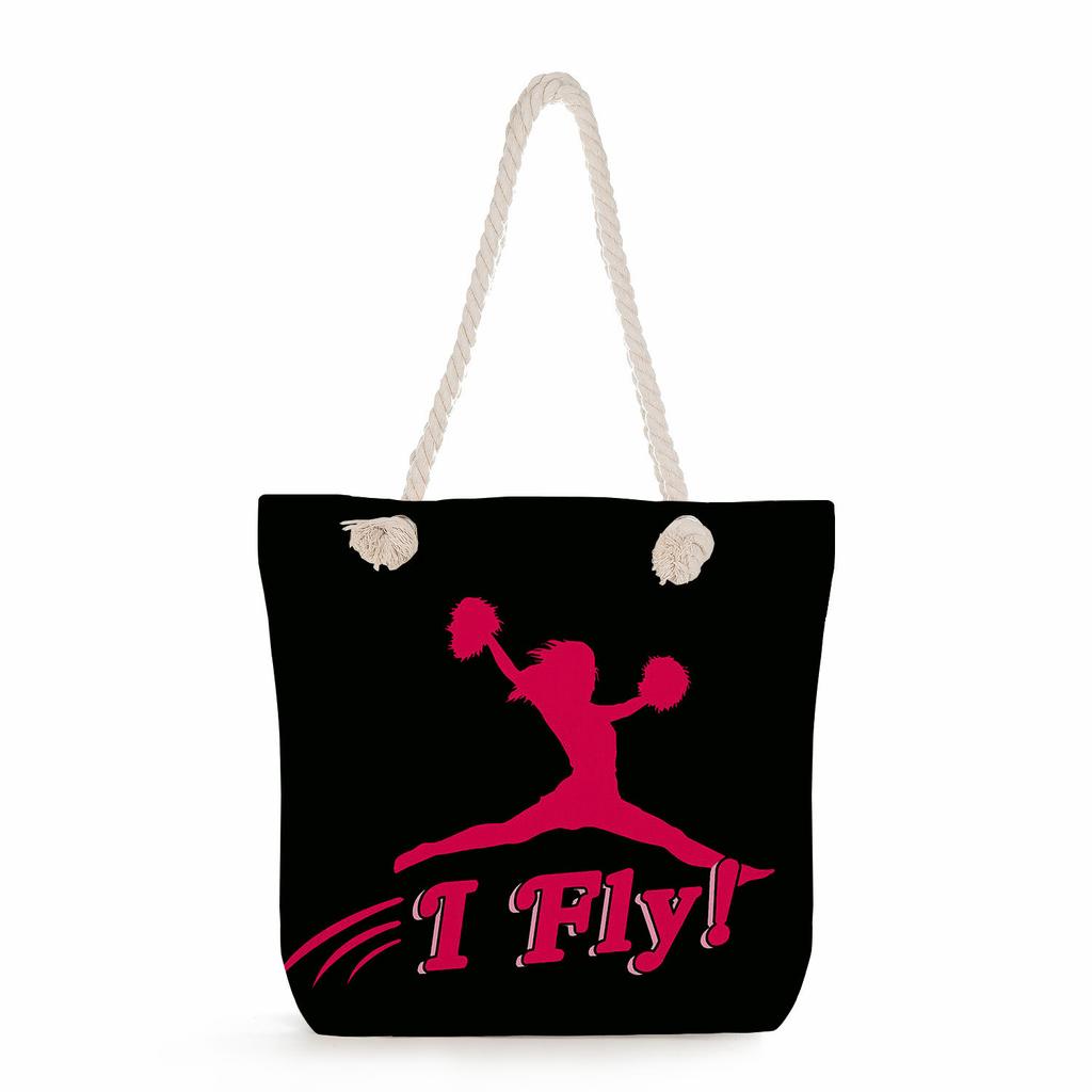 Gymnastics print thick rope single-shoulder beach bag 7245 CLE