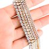 2mm/3mm/4mm Stainless Steel Cubic Zircon Shiny Crystal Chain Necklace Silver/Gold Color Women‘s Jewelry Gift DIY Accessories