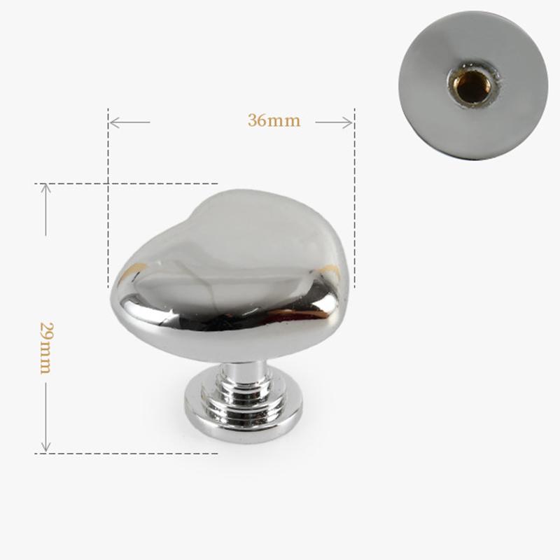 

1pc Colored love-shaped plastic cupboard door handle wardrobe bedside table drawer closet single-hole handle срібний