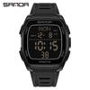 SANDA 9080 Men's Luminous Barrel-Shaped Sports Watch - Multifunctional, Waterproof, and Ideal for Student Parties.