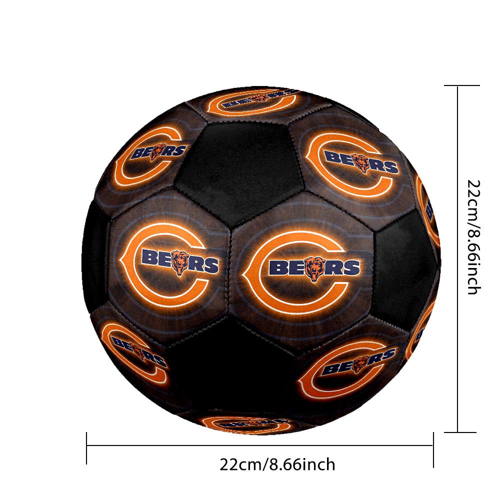 Chicago Bears Soccer Ball Colorful All Ages Machine Stitched PVC Competition Ready Durable High-Bounce.SIZE5