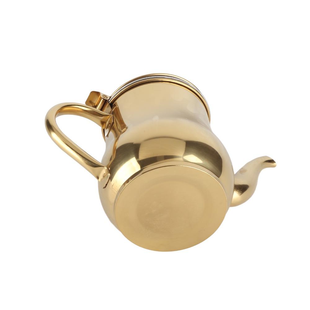 500ml Capacity Coffee Tea Kettle Mesh Filter Stainless Steel Stainless Steel Tea Pot Gold Tea Pot with Filter Kitchen Use