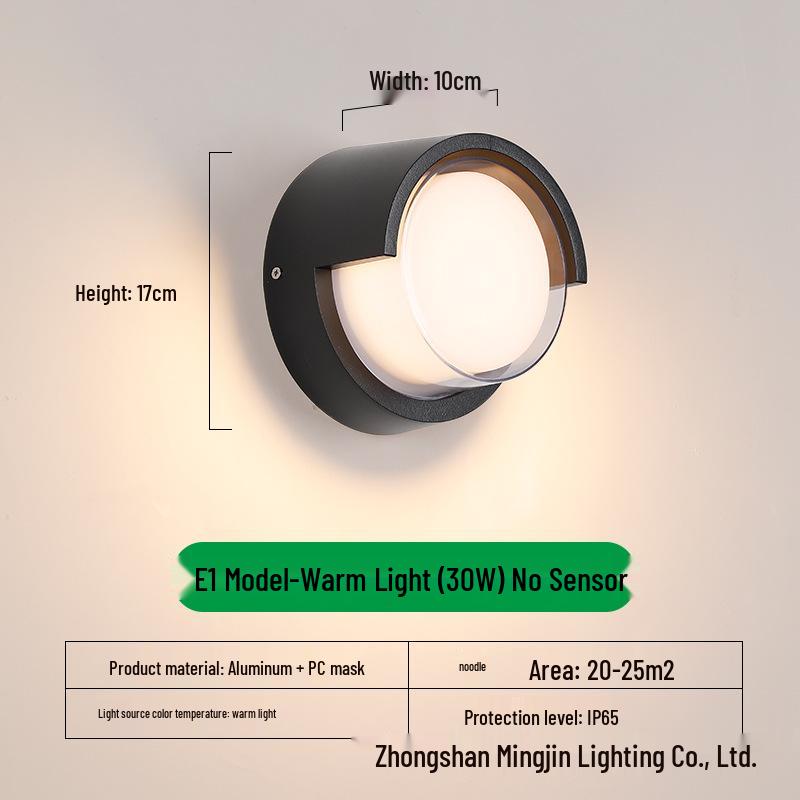 LED Waterproof Outdoor Wall Light for Balcony, Corridor, Courtyard, and Garden