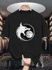 Unisex Cotton Tee Howling Wolf Moon Vintage Graphic Print Loose Breathable Summer Crew Neck Casual Street T Shirt Unisex Daily Wear