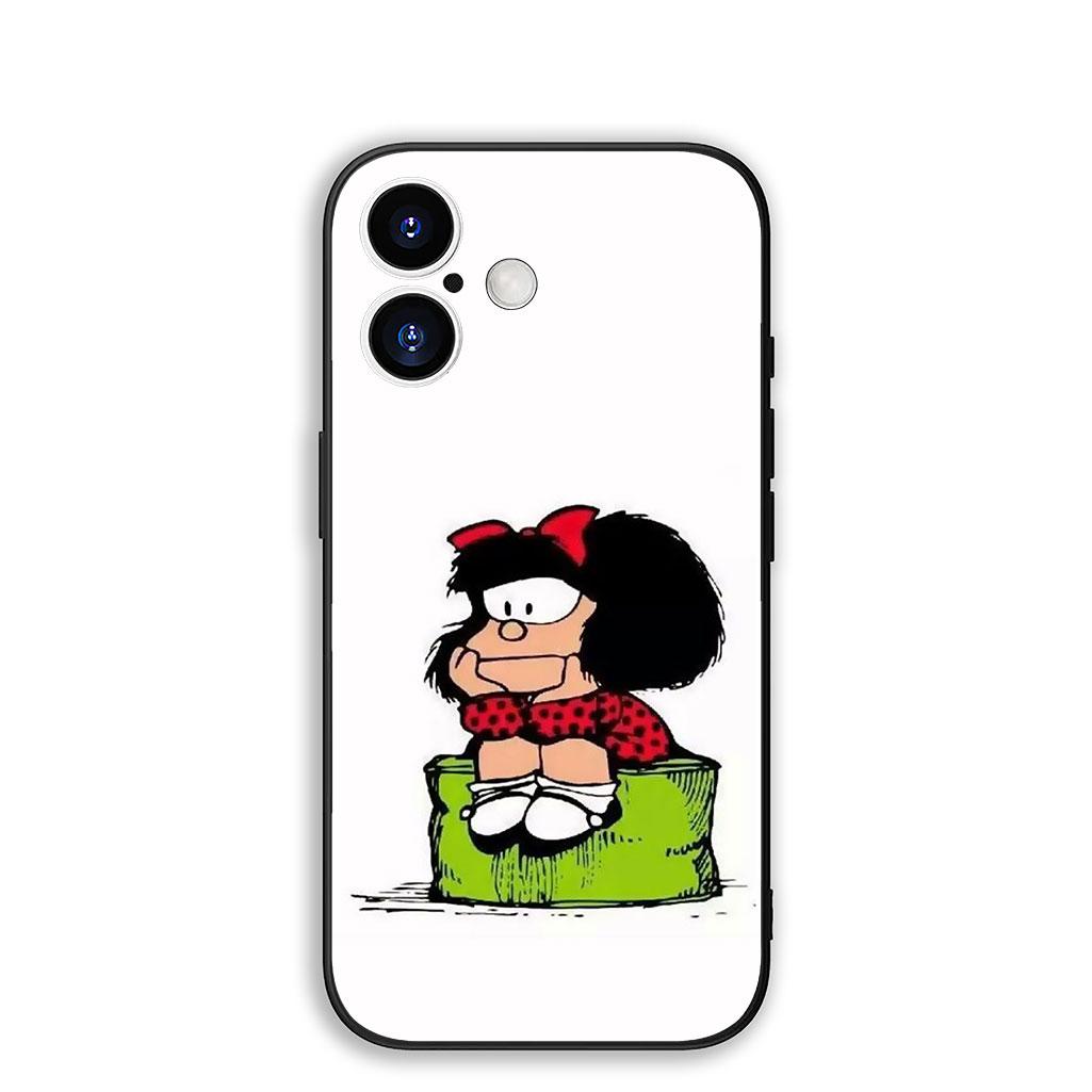 

Cover for Apple iPhone 16 15 14 11 Pro Max 6 7 8 Plus + SE2 SE3 SE 2022 2020 8+ Protective Phone Case Poster M-Mafaldas Cartoon iPhone 15 Plus