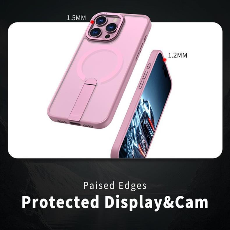 Foldable Stand Compatible with iPhone Models 13 To 17 Pro Max - Thin, Lightweight, Heat Dissipation, Magnetic, Full Coverage Case.