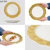 Vergoldete Keramik-Dessertteller mit Goldrand, Steakteller, Pastateller, Essteller, Obstsalatschale, Sushiteller, Sting Disc