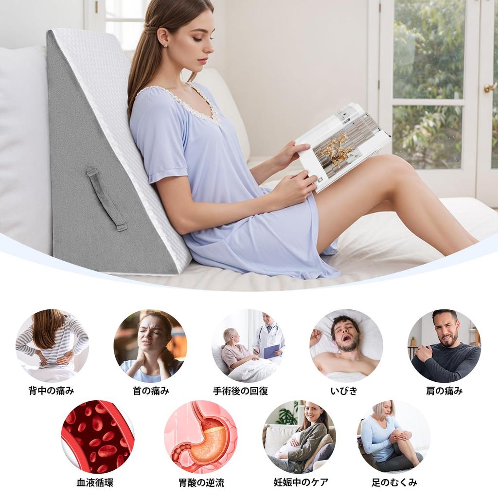 Triangular Backrest Inclined Foot Gentle Side Sleeper Lumbar Sleep Large TV High Resilience Wedge Position Nursing Snoring Washable Pillow Cover