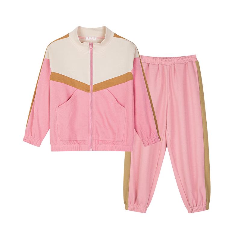 Girls Color-Blocked Sporty Jacket & Jogger Set 160