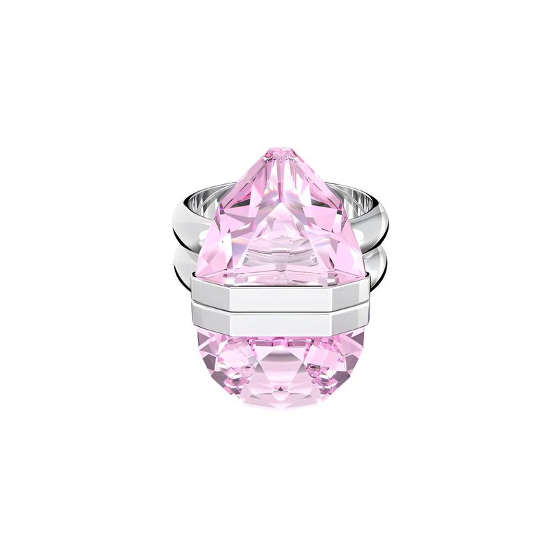 Swarovski Lucent Ring Magnetic Pink Rhodium Plated Women s pink 58