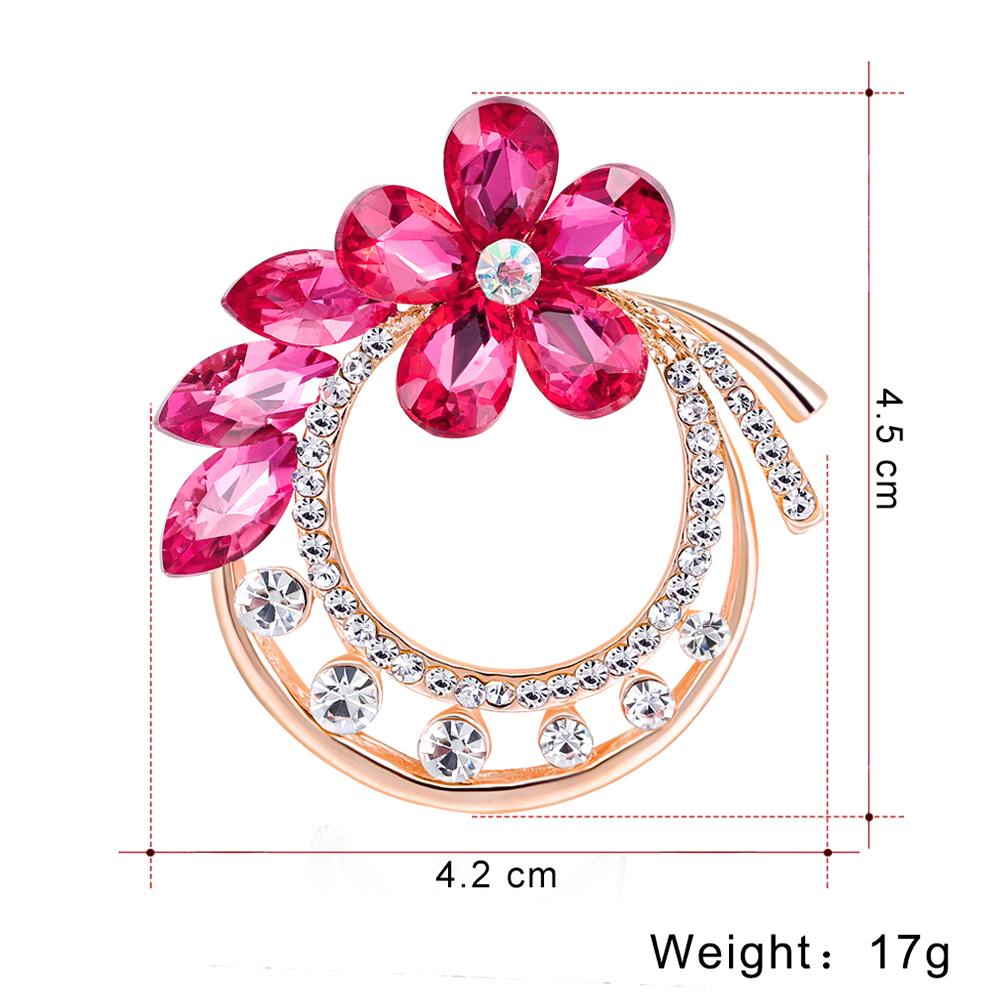Women Delicate Flower Brooch Fashionable Elegant Scarf Buckle Decoration