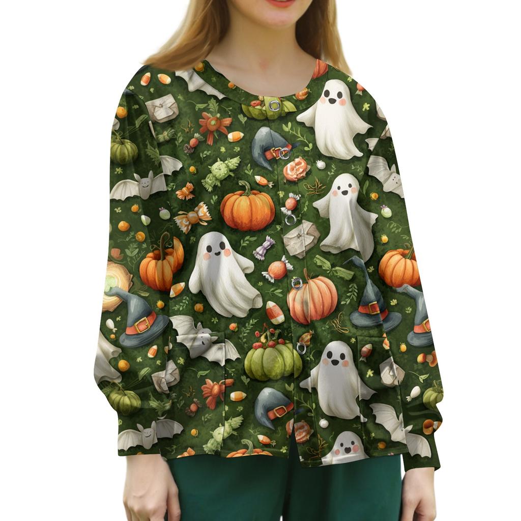 Women's Casual Long Sleeve Single Breasted  Printed Dry-nurse Top