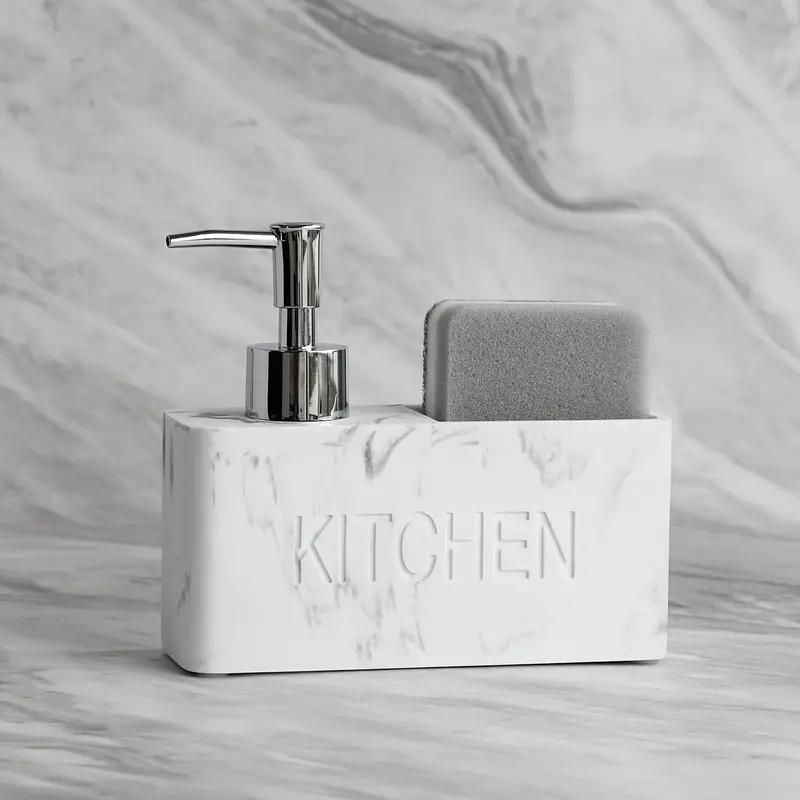 Multifunctional Soap Dispenser, Countertop Lotion Bottle with Sponge Holder, Bathroom Liquid Soap Dispenser, Practical Sink Refi